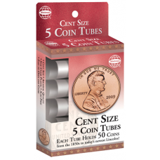 HE Harris Cent Size Coin Tubes - 5 Pack