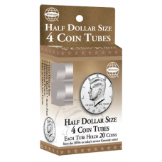 HE Harris Half Dollar Size Coin Tubes - 4 Pack