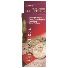 HE Harris American Silver Eagle Size Coin Tubes - 3 Pack
