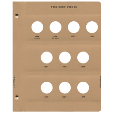 2 cent & Nickel 3 cent Pieces Dansco Album #6108 Page #1