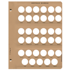 Buffalo Nickels Dansco Album 7112 Page 1 1913-1924