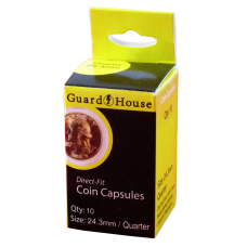 Guardhouse Round Coin Capsules - Quarter Direct fit 10ct Pack